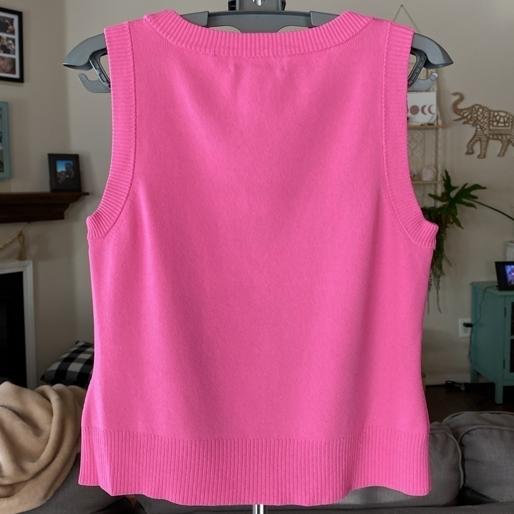 Cable & Gauge Hot Pink Ribbed Knit Sweater Vest Size Small - Picture 16 of 17